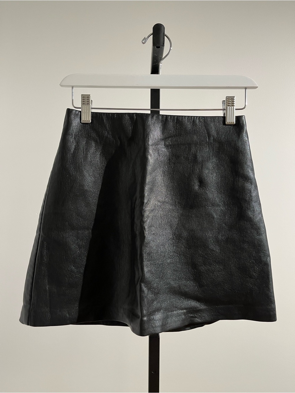 Wilfred Black Faux Leather Mini Skirt